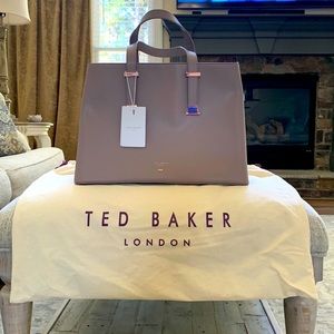 NWT Ted Baker 66-MID PURPLE adjustable handle grain tote.  New with tags.
